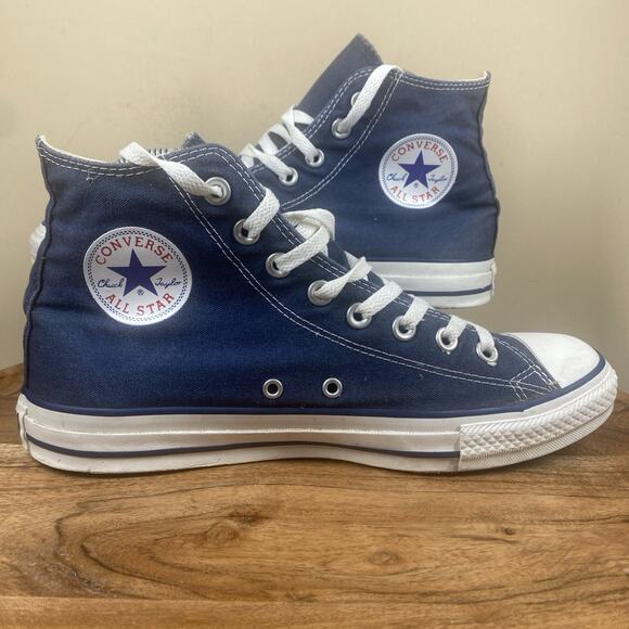 Converse Chuck Taylor All Star Mens Navy Blue Size 8.5 High Top Shoes - Picture 1 of 9